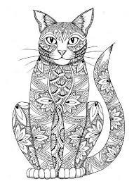 Abstract coloring pages for adults 32731. Cat Mandala Colouring Pages Novocom Top