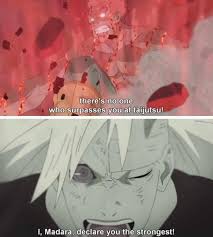 I do not own the video! Madara Uchiha Aknowledges Might Guy As The Strongest Taijutsu User Anime Naruto Naruto Comic Madara Uchiha