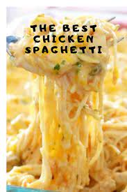 59 Easy Chicken Spaghetti Recipe Chicken Spaghetti Recipes Cheesy Chicken Spaghetti