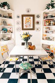 At Home With Emily Vallely In Long Beach California A Beautiful Mess Retro Dining Rooms Vintage Apartment Dining Room Table Decor