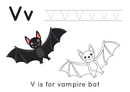 Our interactive activities are interesting and help children. Coloring Page With Letter V And Cute Vampire Bat 2171810 Vector Art At Vecteezy