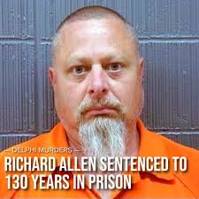 Richard Allen has been sentenced to 130 years in the Delphi murders case.  His attorneys plan to appeal: https://tinyurl.com/mrxwn3d5