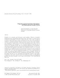 Pdf Prejudice Against Australian Aborigines Old Fashioned And Modern Forms