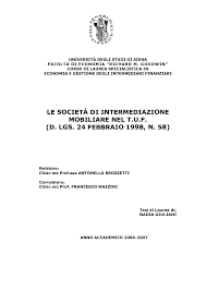 Decreto legislativo 22 gennaio 2004, n. Goodwin Corso Di Laurea Specialistica In Economia E Gestione Degli Intermediari Finanziari Le Societa Di Intermediazione Mobiliare Nel T Tesionline