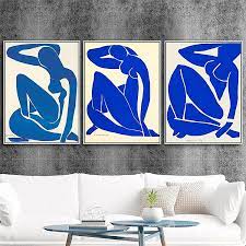 YaShengZhuangShi Kunstposter modern berühmt blau nackt Henry Matisse Poster  und Drucke Wohnzimmer Dekoration Wandbilder 3 Stück 50x70 cm rahmenlos :  Amazon.de: Küche, Haushalt & Wohnen