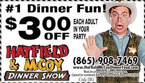 Hatfield Mccoy Dinner Show Coupon And Discount Tickets Hatfield Hatfields And Mccoys Coupons