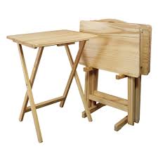 Tv tray build part 1. 5 Piece Tv Tray Table Set In Natural 4 Trays 1 Stand Walmart Com Walmart Com