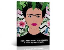 Frida Kahlo Woman Portrait Motivational Quote Inspirational Lettering  Canvas Wall Art Print Mexican Art Living Room Home Decor