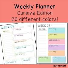This Weekly Planner Pack Has 20 Color Schemes Great For An Online Planner Or Printable Both For Students And Teachers Weekly Planner Online Planner Planner