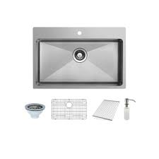 ukinox 33 in. dual mount single bowl