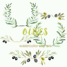 Olives Watercolor Clip Art Hand Drawn Romantic Wedding Light Etsy How To Draw Hands Clip Art Flower Art