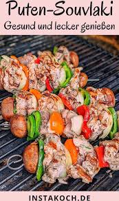 Souvlaki Spiesse Aus Putenbrust Oder Hahnchenbrust Vom Grill Oder Aus Der Pfanne Sind Ein Echt In 2020 Stuffed Peppers Middle Eastern Recipes Vegetarian Cooking Dinner
