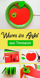 Apfel Mit Wurm Basteln Vorlage Zum Ausdrucken Basteln Mit Kindern Im Kindergarten Bastelidee F Apfel Basteln Basteln Anleitung Kunstunterricht Basteln