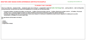 Autocad Experience Letter Format Paneldance