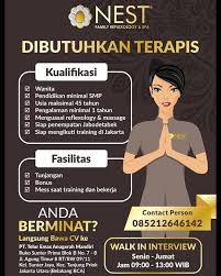 Dan jangan khawatir, posisi yang dibuka sangat banyak! Lowongan Kerja Nest Spa Home Facebook