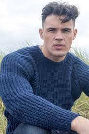 Mens Geelong Superfine Lambswool Fisherman S Rib Jumper Navy Blue Men Knit Men Jumper