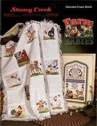 The cross stitch gives this crochet baby blanket a pretty design. Farm Babies Baby Cross Stitch Patterns Counted Cross Stitch Patterns Cross Stitch