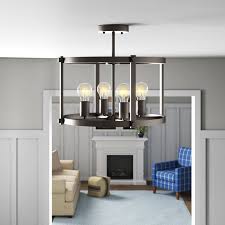 Gracie Oaks Dunnstown Industrial Ceiling 4 Light Semi Flush Mount Reviews Wayfair