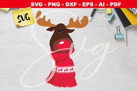 Download Christmas Moose Scarf Graphic By Novart Creative Fabrica SVG Cut Files