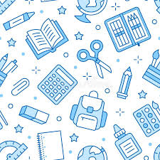 Check spelling or type a new query. School Supplies Seamless Pattern With Line Icons Study Tools Background Globe Calculator Book Pencil Scissors Stock Vector Illustration Of Black Linear 148817461
