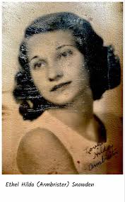 Ethel Hilda Armbrister (1913-1991) was born in Canada to Howard Arthur  Armbrister (1884-1974) and Governor's Harbour native Nellie Hilda Sweeting  (1890-1982). In July 1938, she married William A Snowden from Illinois.  Ethel