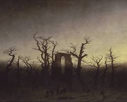 Obrázok: Abbey in the Oak Forest by Caspar David Friedrich