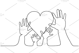 Abstract Family Hands Holding Hearts Family Drawing Hand Holding Heart Holding Heart