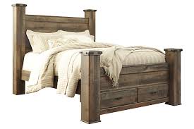 Lennon queen bedroom furniture collection. Trinell Queen Poster Bed With 2 Storage Drawers Ashley Furniture Homestore