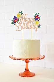 Handmade Happy Birthday Paper Flower Cake Topper Diy Cake Topper Birthday Birthday Cake Toppers Flower Cake Toppers