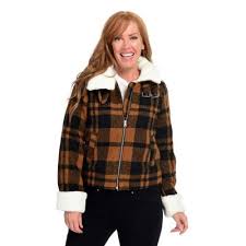 Coffeeshop faux fur jacket $25 $0 size: Coffeeshop Woven Pointed Belted Collar Faux Fur Zip Front 2 Pocket Jacket Shophq