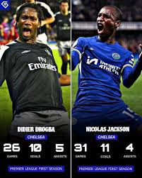 Didier Drogba first season at Chelsea v Nicolas Jackson first season at  Chelsea.