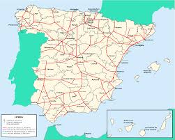 Dünya duvar haritası üzerinde i̇spanya: Spain Rail Map Ispanya