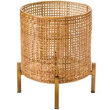 Cane chair weaving, rattan craft weaving. Temple Webster Natural Woven Rattan Planter On Stand Reviews