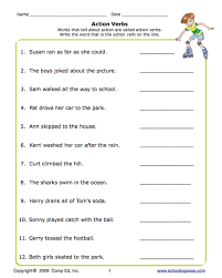Remind them they're using action words by telling you what they're doing. School Express Action Verbs Worksheet Education World