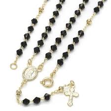 The rosary colors include dark green, silver, black and shades of brown. Guadalupe Rosary With Black Azabache In Gold Layered Available Now