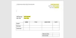 Sop Templates Nhs Process Map Standard Operating Procedure Templates