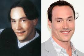 ... and probably a professional stylist, these A-listers look a lot more clean-cut. By Brittany Carson. Chris Klein, Senior Year Millard West High School, ... - chris-klein-yearbook-high-school-young-1979-red-carpet-2012-photo-split