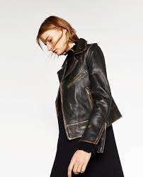 Distressed Leather Jacket View All Leather Woman Zara United States Leather Jackets Women Leather Jacket Distressed Leather Jacket