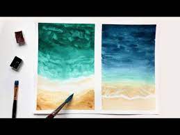 Watercolor Beach Tutorial For Beginners