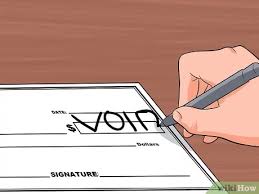 Use a black or blue pen to write this. How To Void A Check 8 Steps With Pictures Wikihow