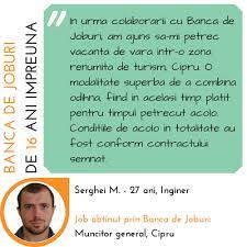 Servicii de consultanta cu privire la orientare. Testimoniale Banca De Joburi
