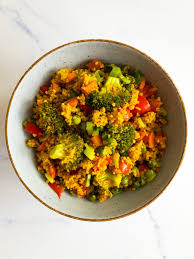 Arrange chicken, cucumber, tomatoes, red onion, and feta evenly over couscous. Curried Vegetable Couscous Bites Of Beri