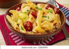 This chicken and chorizo pasta recipe is flavorful, simple, and comes together fast! Pasta Bake Chicken Chorizo Creamy Tomato Stock Photo Edit Now 120639394