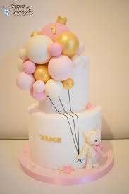 Birthday Cake With Balloons Design Ballon Cake By Aroma Di Vaniglia Baby Girl Birthday Cake Baby Birthday Cakes 1st Birthday Cake For Girls