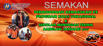 Semakan pendaftaran kolej vokasional 2021 bagi permohonan kv dan smt 2021. Badukan Com Semakan Keputusan Kolej Vokasional Sekolah Teknik 2017