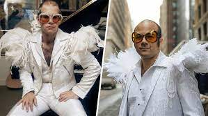 Bennie And Jets Moray Suit Today Goes Retro Creating Epic Bennie And The Jets Music Video Today Co Elton John Costume Elton John Cool Halloween Costumes