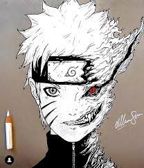 Printable naruto shippuden coloring pages are a fun way for kids of all ages to develop creativity, focus, motor skills and color recognition. On The Edge Of Raging Naruto White Pencil And Black Uniposca On Grey Paper I Ran Out Of White Paper So I Thought It D Be A Good Idea To Draw White Directly