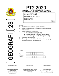 Tulis jawapan kamu dengan jelas dalam ruang yang disediakan dalam kod : Skema Jawapan Geo Form 2 Membalik Buku Halaman 1 18 Pubhtml5