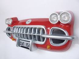 Corvette Front Car Wall Decor Diner Decor 50s Diner Vintage Diner