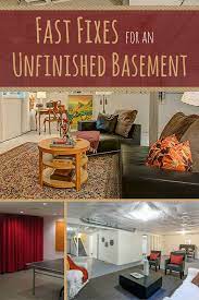 10 Shortcuts To A Not So Scary Basement Unfinished Basement Finishing Basement Basement Inspiration